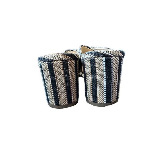 Sam Edelman Black and Tan Rattan Weave Slide Sandals - Picture 9 of 11